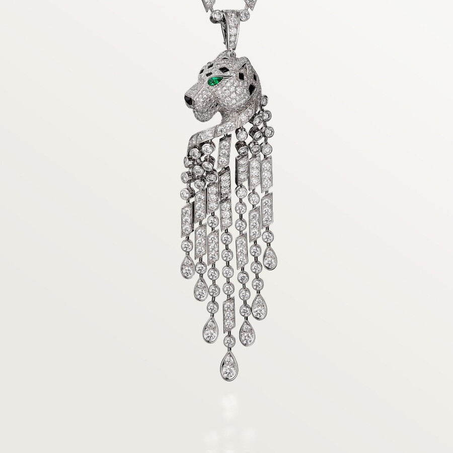 lange halskette panthère de cartier großes modell pavé