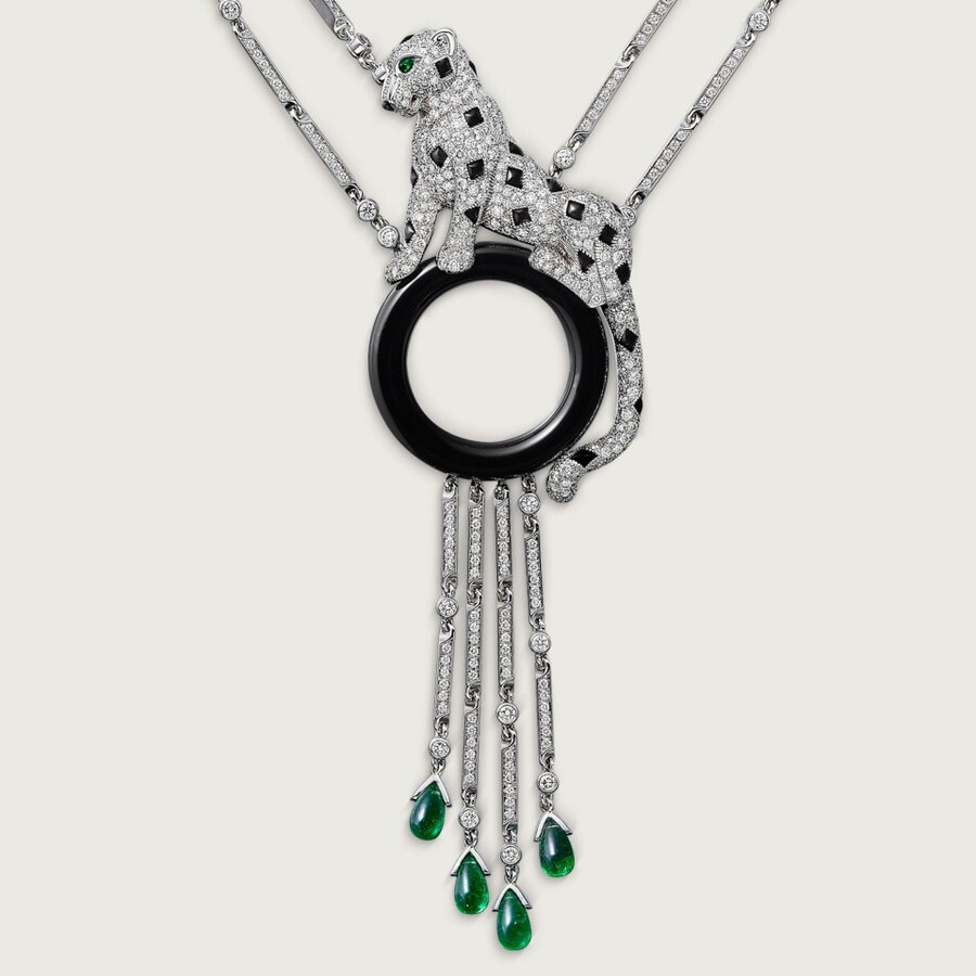 panthère de cartier halskette smaragd gepflastert