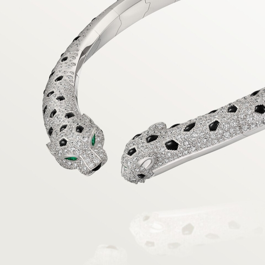 panthère de cartier torque-halskette gegliedert gepflastert