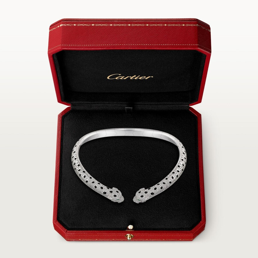 panthère de cartier torque-halskette gegliedert gepflastert