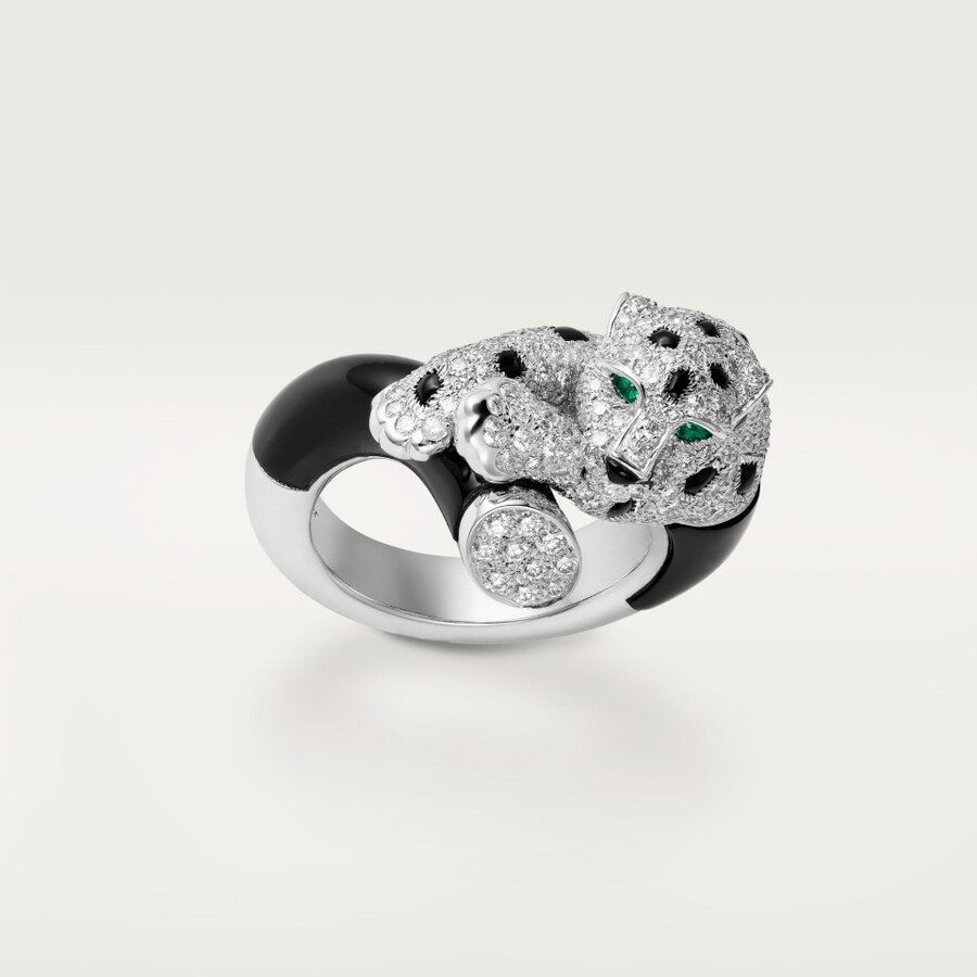 panthère de cartier ring onyx pavé