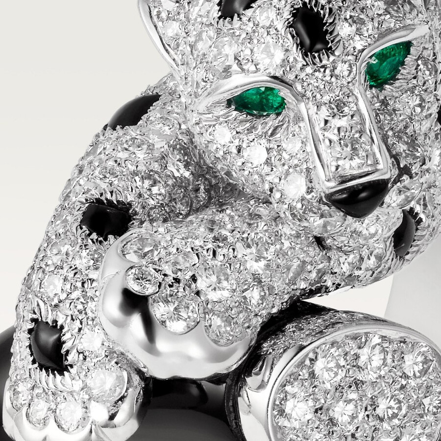 panthère de cartier ring onyx pavé