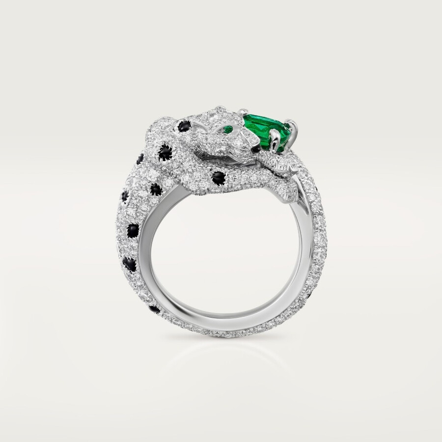 panthère de cartier-ring smaragd im kissenschliff gepflastert