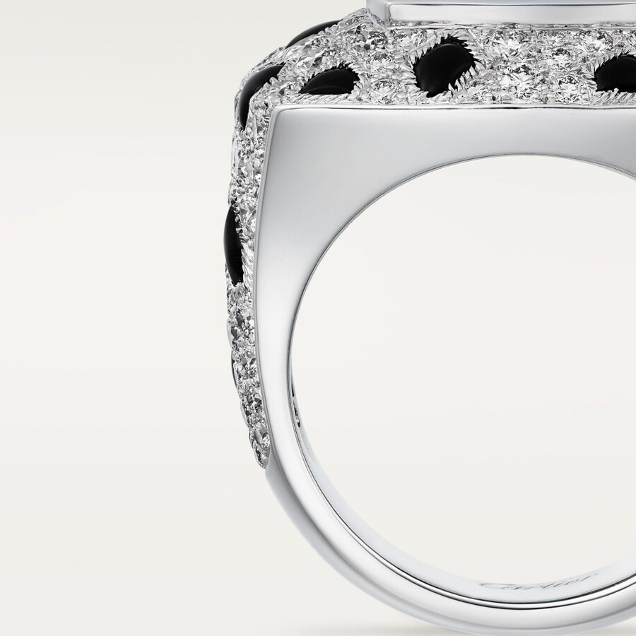 panthère de cartier ring smaragd im zuckerhutschliff großes modell pavé-fassung