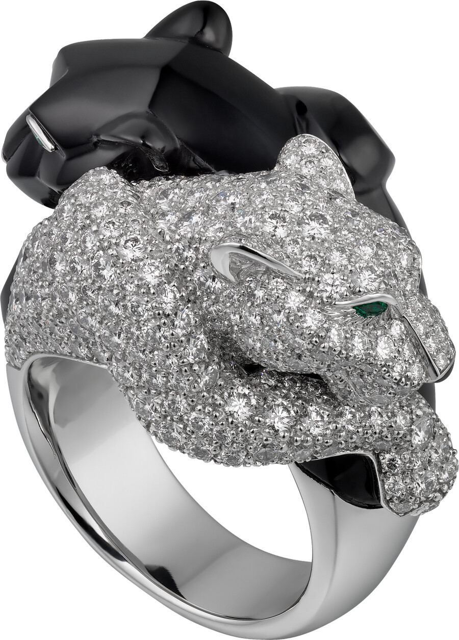 panthère de cartier ring onyx pavé