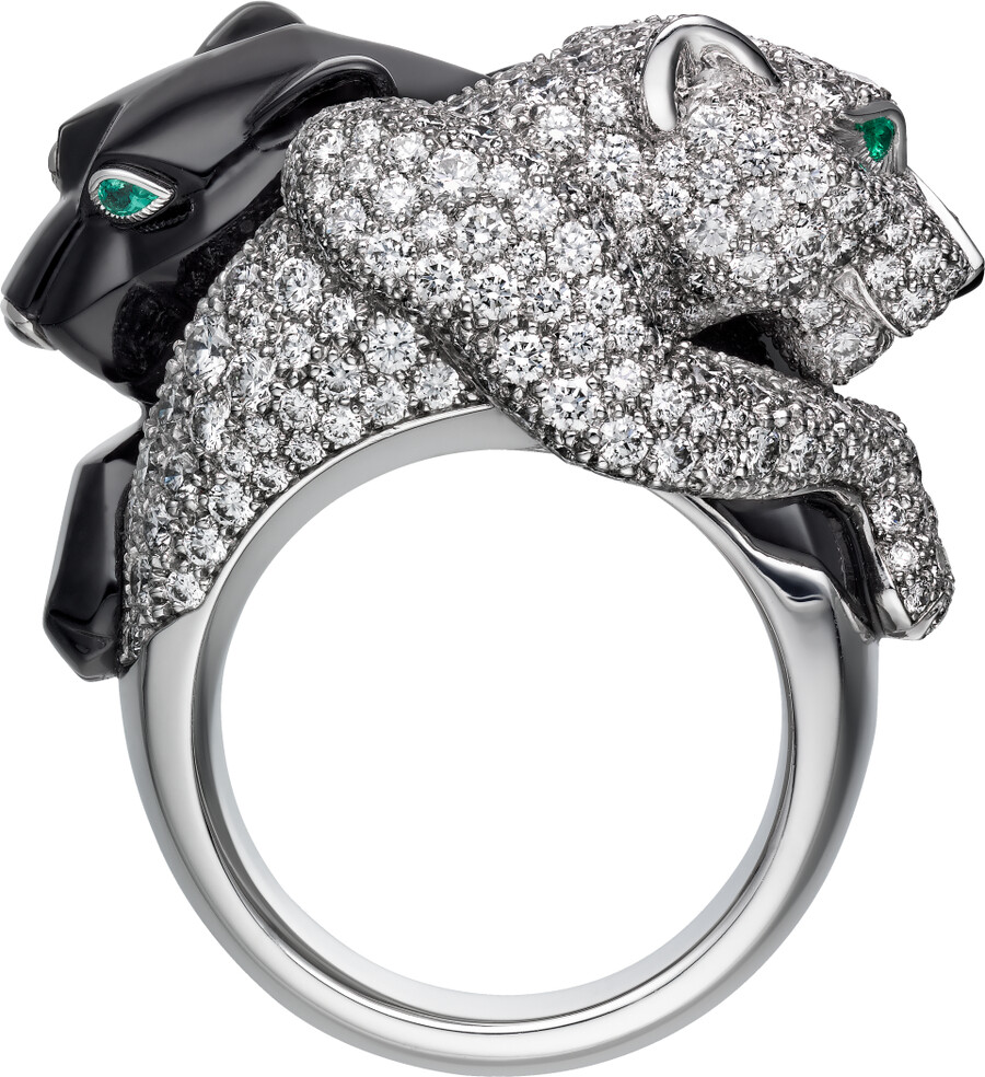panthère de cartier ring onyx pavé