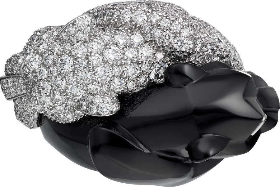 panthère de cartier ring onyx pavé