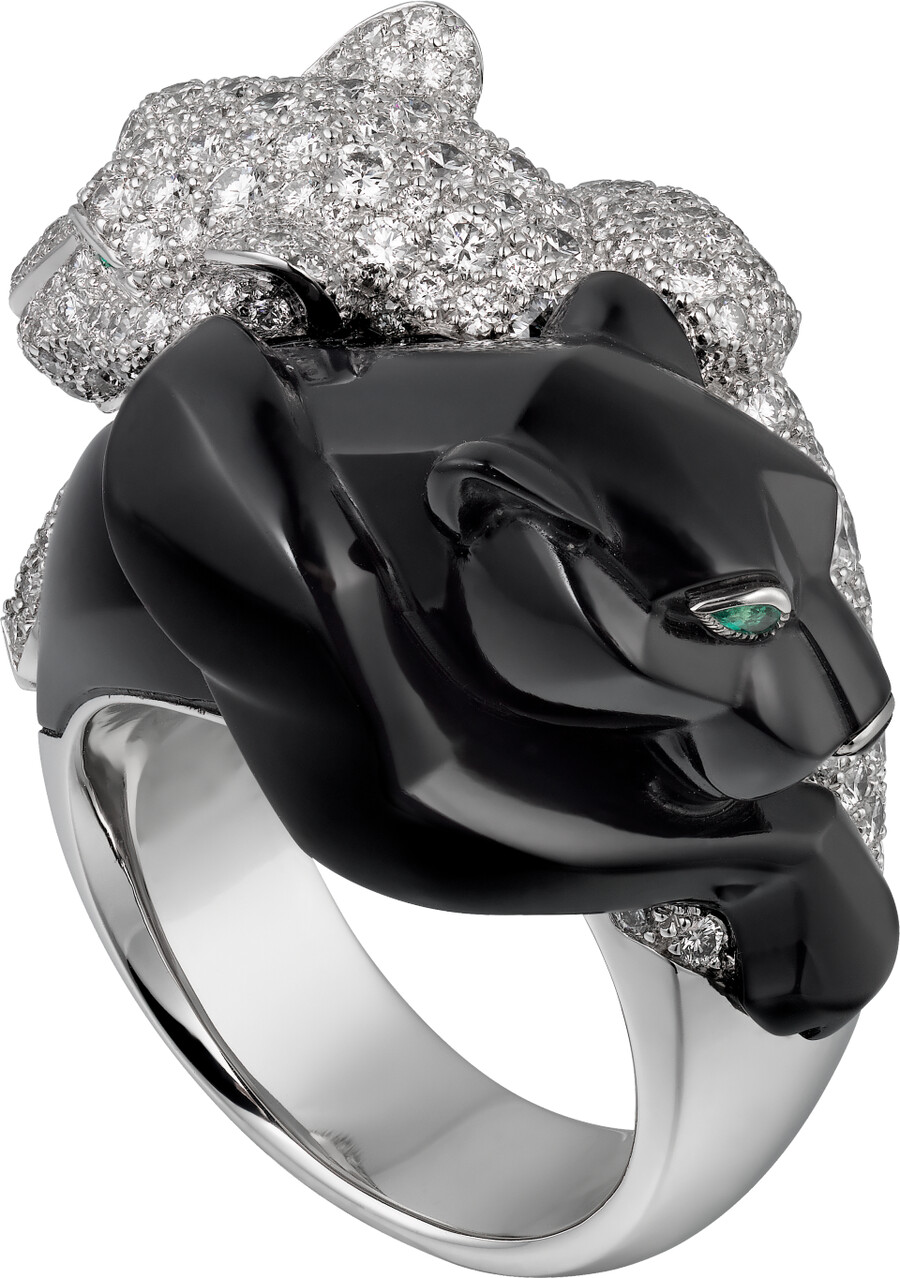 panthère de cartier ring onyx pavé