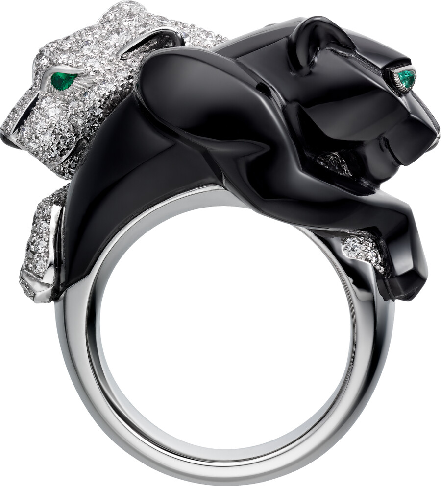 panthère de cartier ring onyx pavé