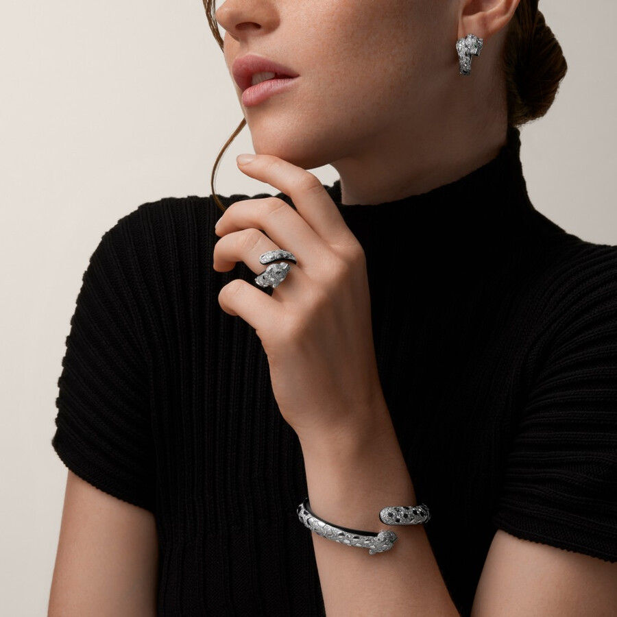 panthère de cartier ring schwarzer lack pavé