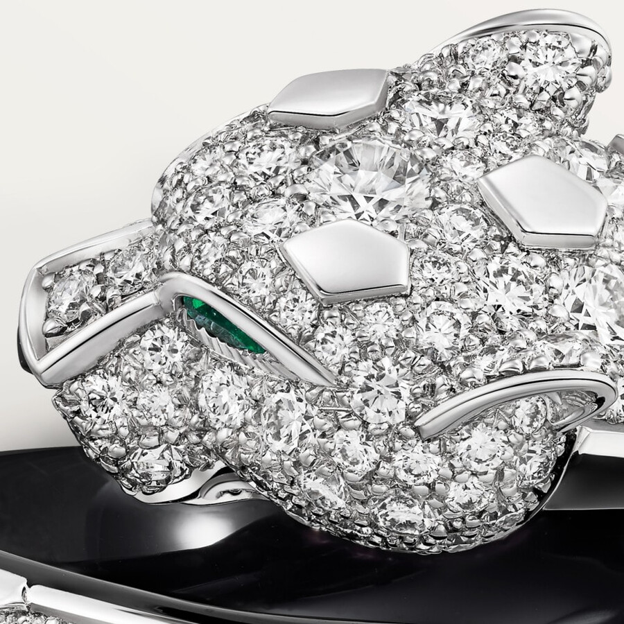 panthère de cartier ring schwarzer lack pavé