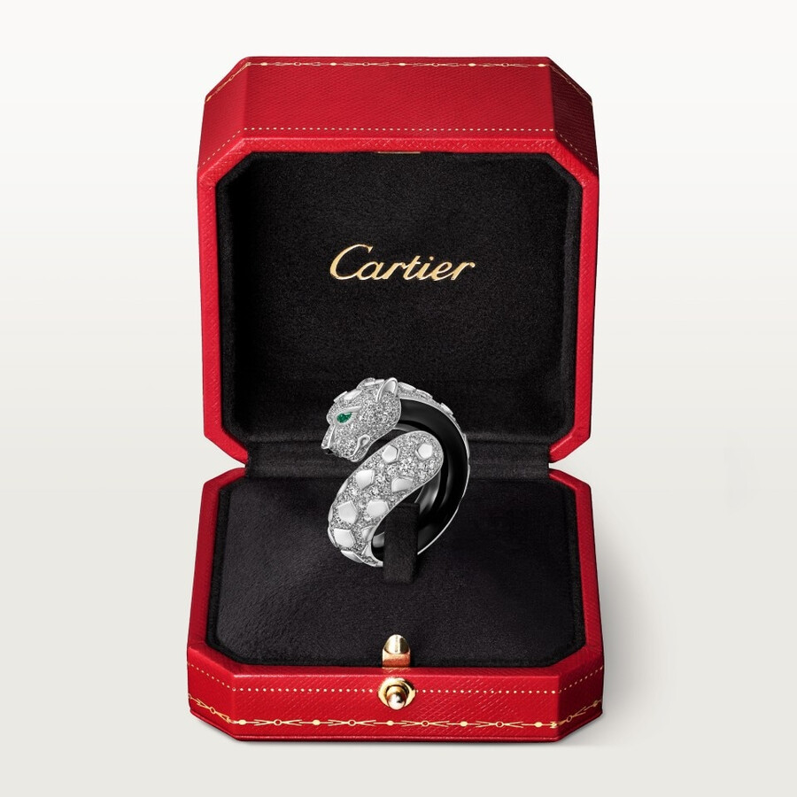 panthère de cartier ring schwarzer lack pavé