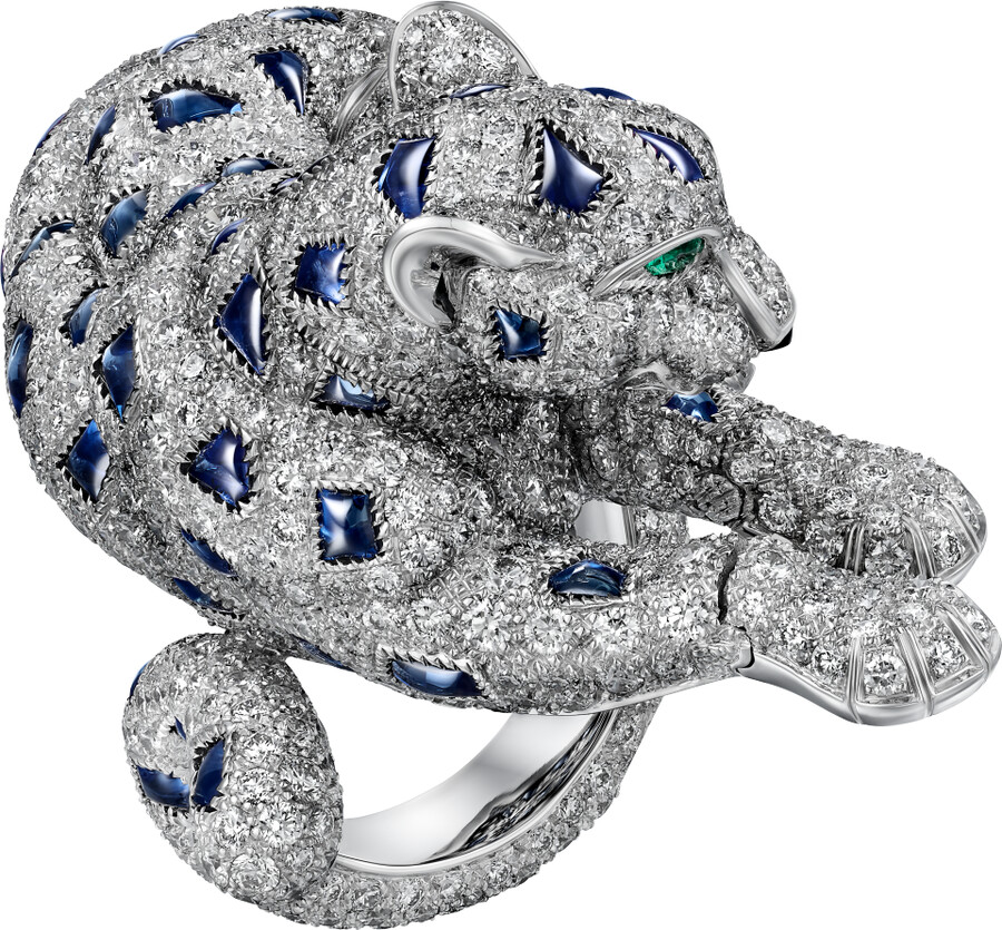 panthère de cartier-ring saphir pavé