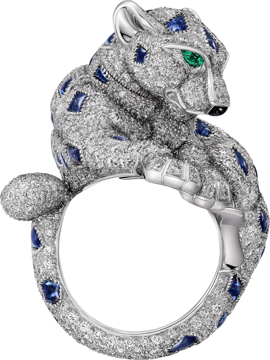 panthère de cartier-ring saphir pavé