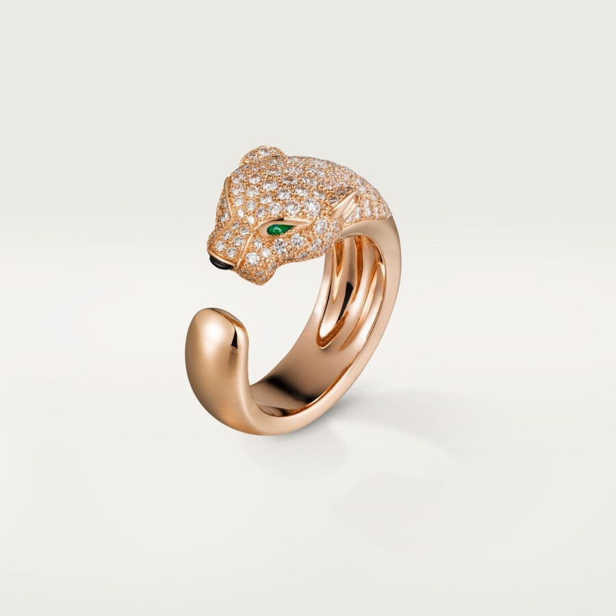 panthère de cartier-ring mittleres modell halb gepflastert
