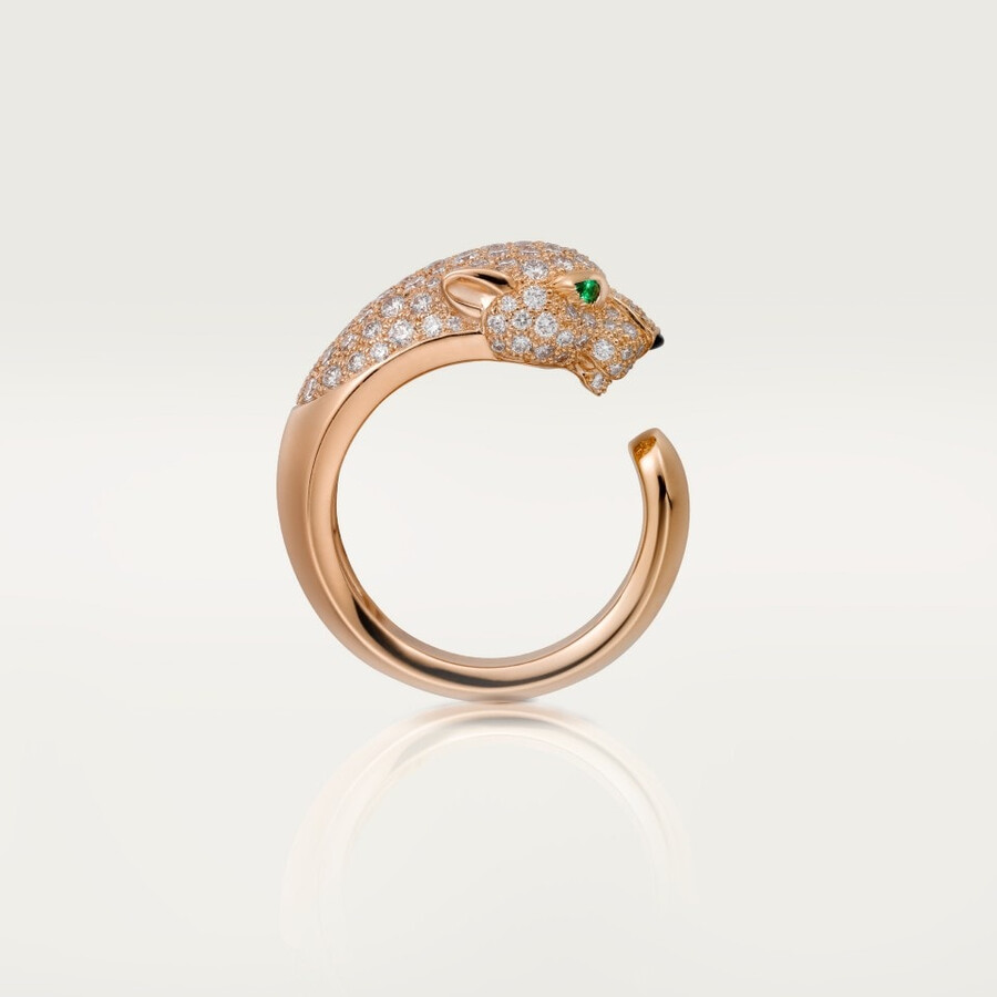 panthère de cartier-ring mittleres modell halb gepflastert