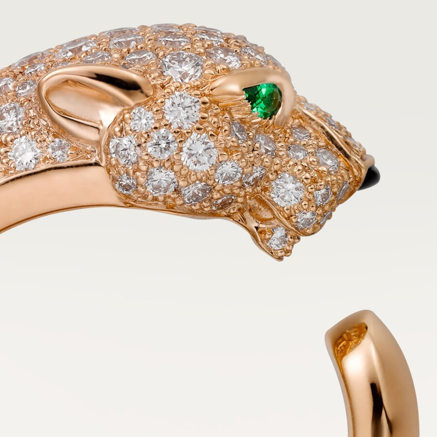 panthère de cartier-ring mittleres modell halb gepflastert