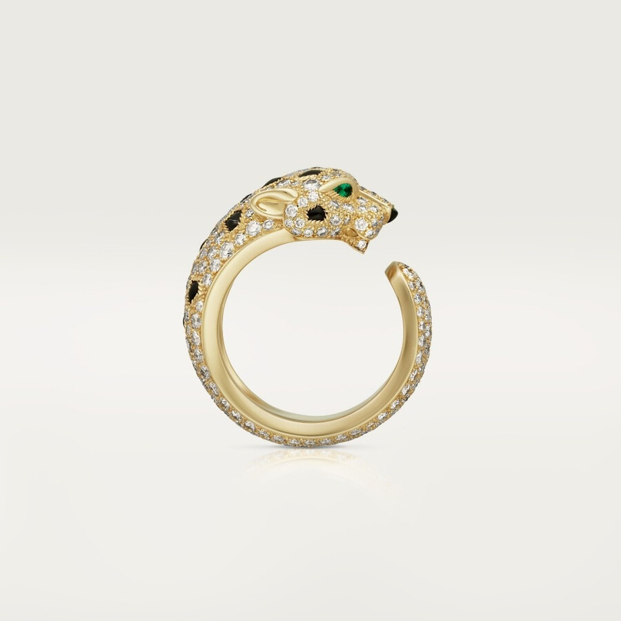 panthère de cartier-ring mittleres modell halb gepflastert