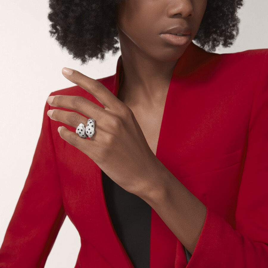 panthère de cartier-ring gegliedert gepflastert