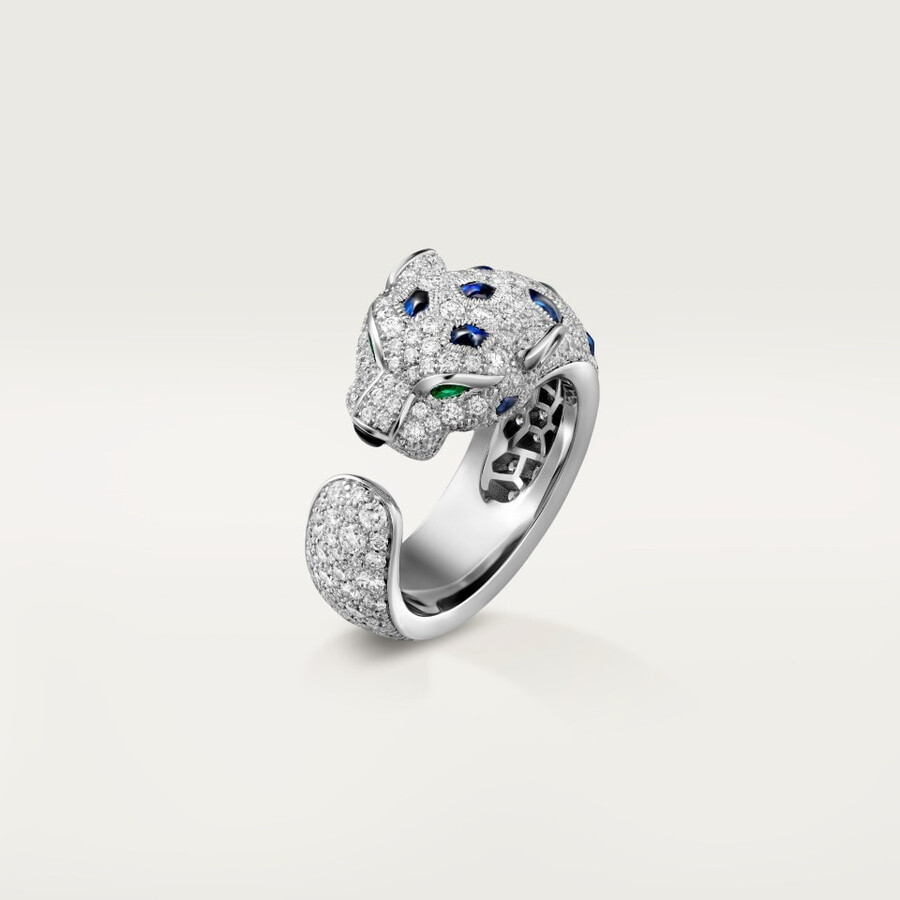 panthère de cartier-ring mittleres modell halb gepflastert