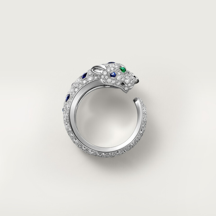 panthère de cartier-ring mittleres modell halb gepflastert
