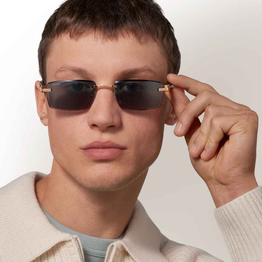sonnenbrille mit länglichem c de cartier-motiv