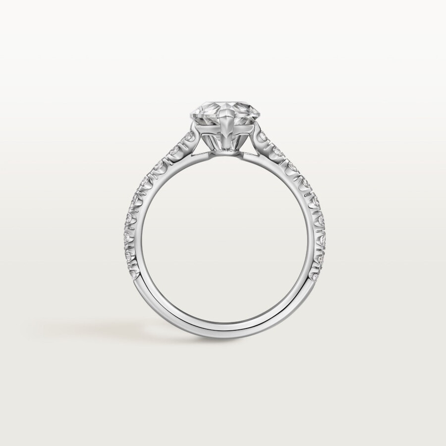 solitärring von 1895 birnenförmiger diamant pavé-fassung