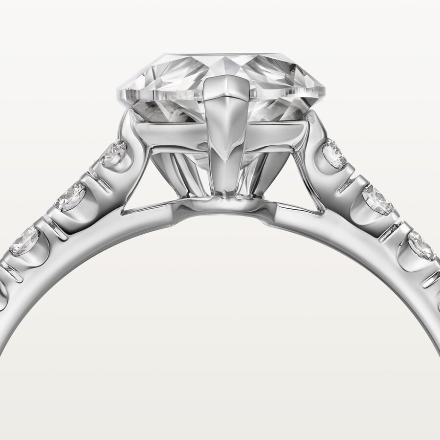 solitärring von 1895 birnenförmiger diamant pavé-fassung