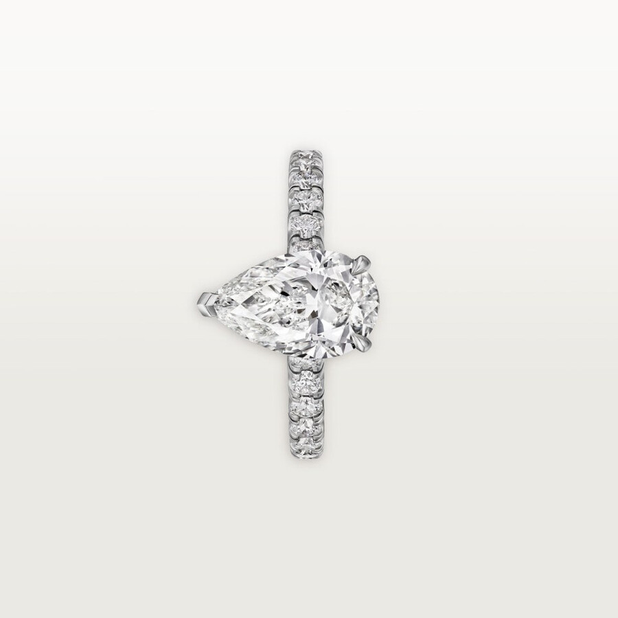 solitärring von 1895 birnenförmiger diamant pavé-fassung