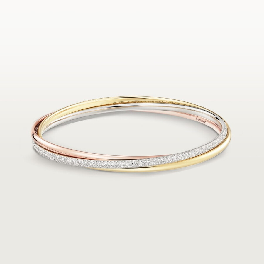trinity-armband kleines modell halb mit pavé-fassung