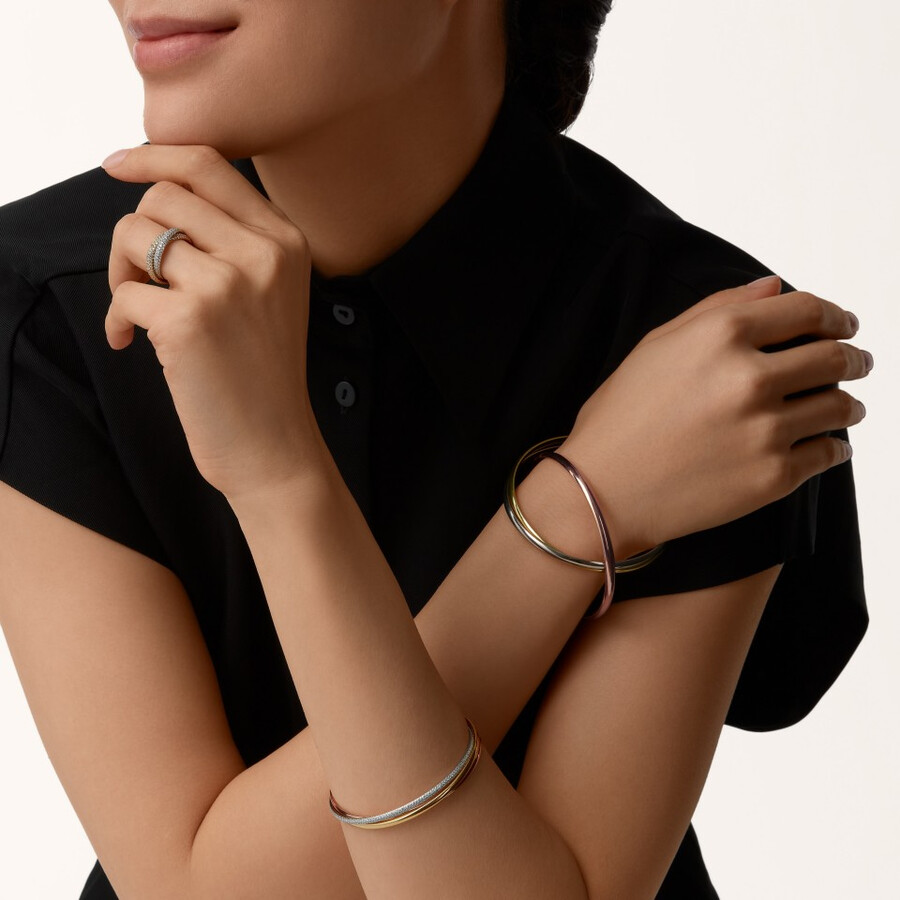 trinity-armband kleines modell halb mit pavé-fassung