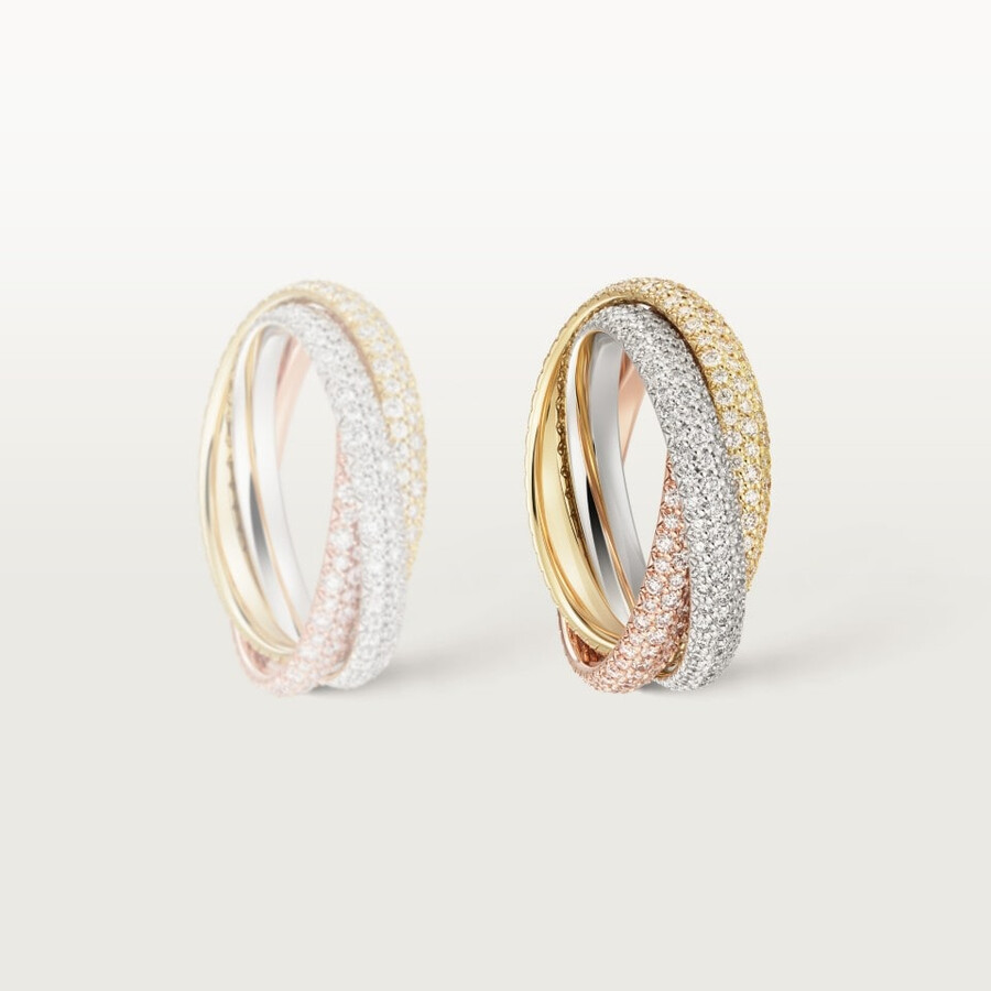 trinity-ring klassisches modell mit pavé-fassung